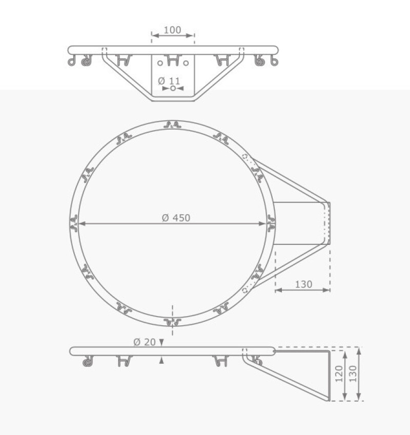 Basketbola gredzens ar tīklu, КВТ, Ø 450 mm