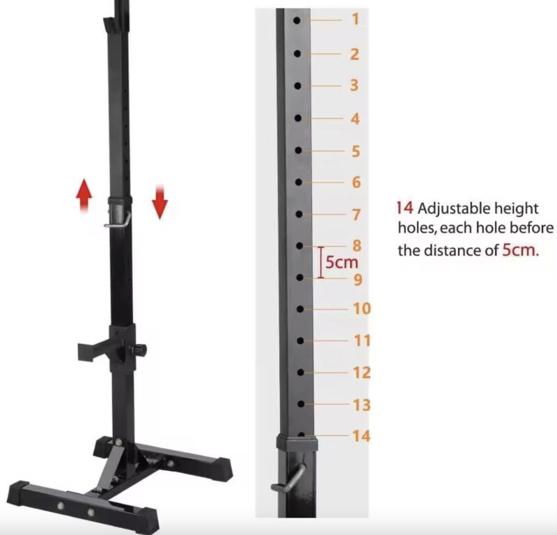 Squat, barbell rack 103-173x42x51 cm