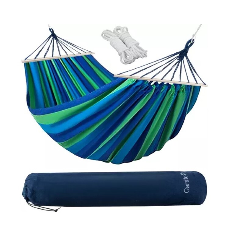 Hammock-garden swing for two 200x160 cm, blue-green