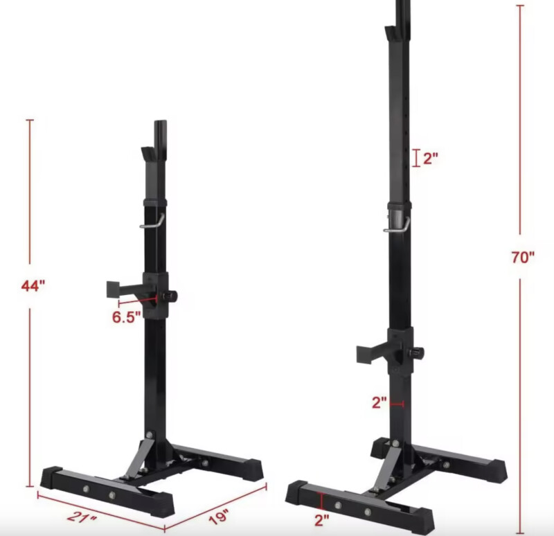 Squat, barbell rack 103-173x42x51 cm