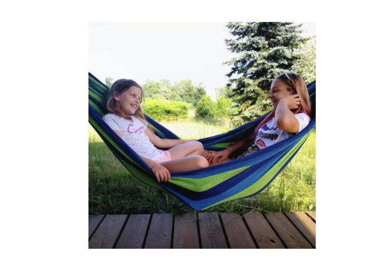 Hammock-garden swing for two 200x160 cm, blue-green