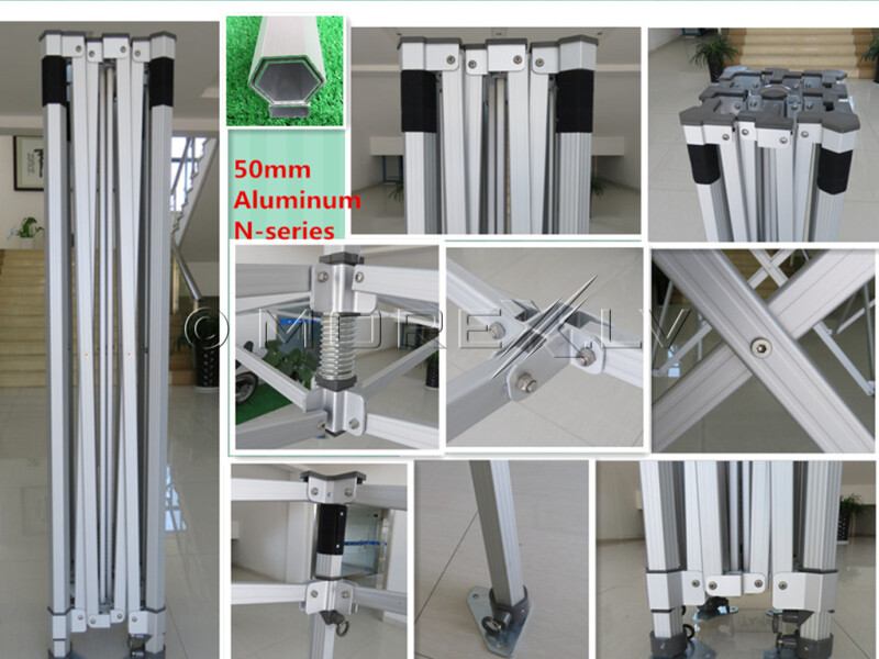 Pop Up Saliekamā baltā nojume 3x3 m + zaļais jumta pārsegs un sienas (50x50x1.8 mm rāmis, N sērija)