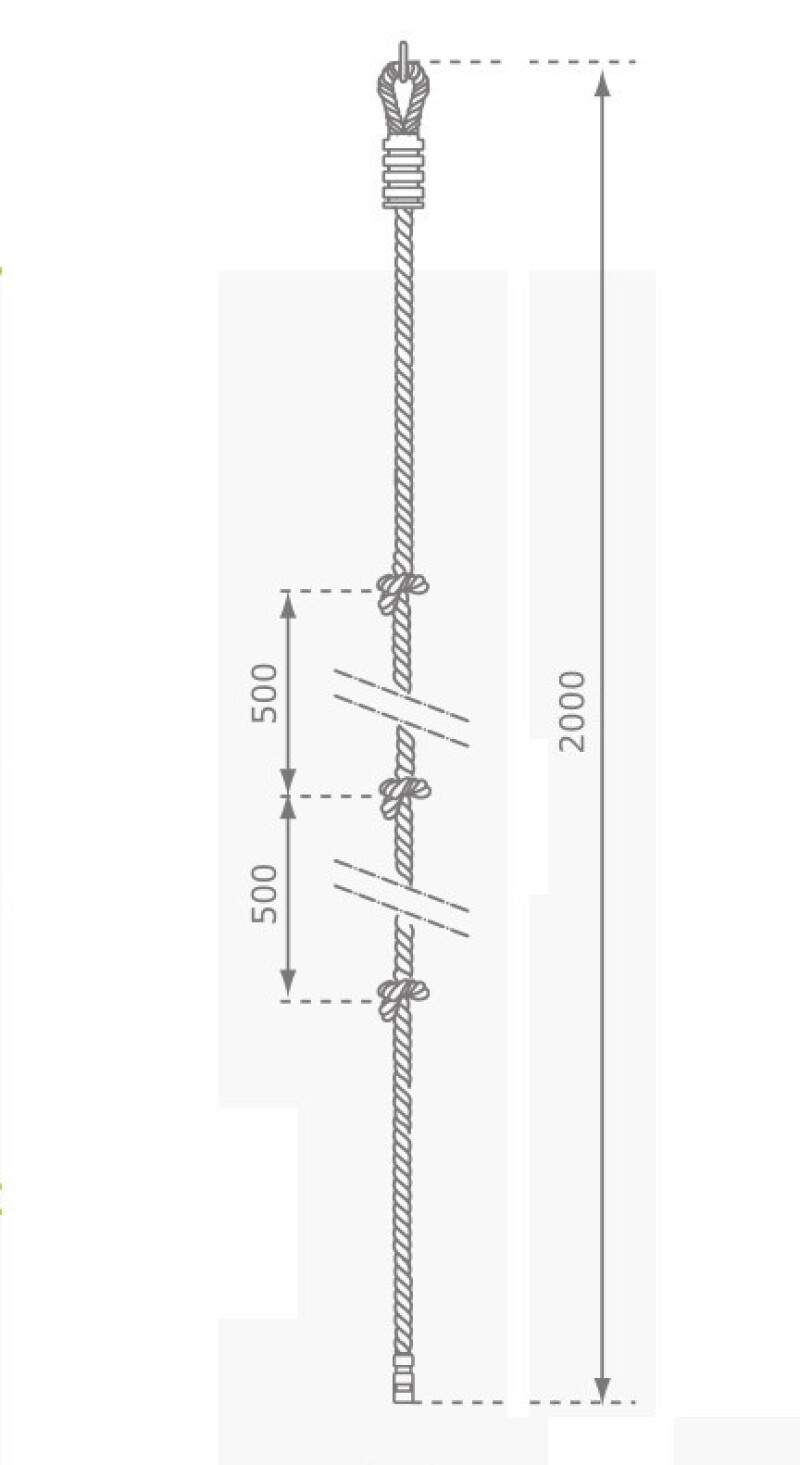 Sporta virve ar trim mezgliem КВТ, 200 cm (310)