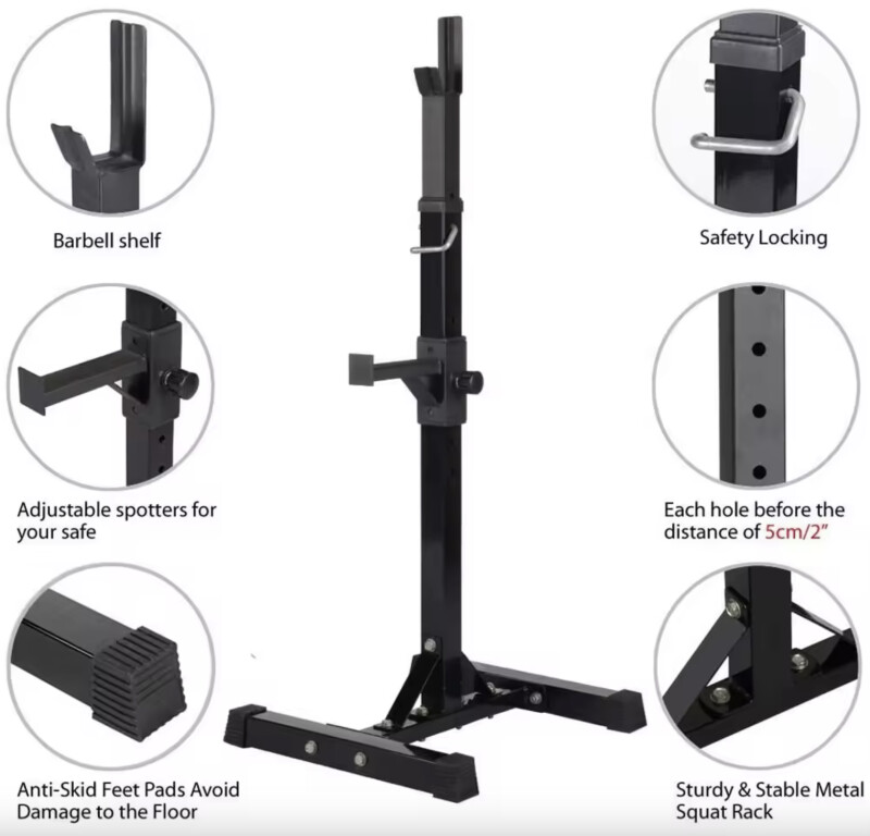 Squat, barbell rack 103-173x42x51 cm