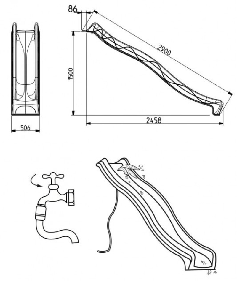 Slidkalniņš КВТ “tsuri” КВТ, 2.9 m, augstums 1.5 m, salātu-zaļa