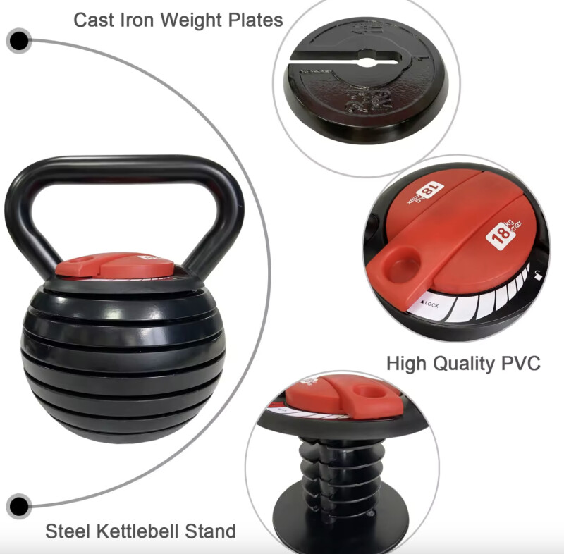 Adjustable kettlebell 18 kg