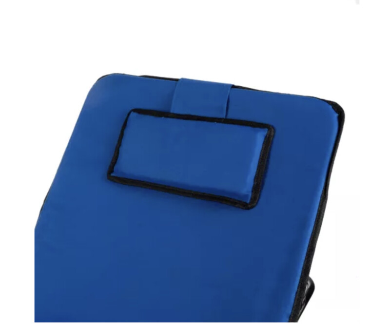 Beach mat with backrest + pillow, blue