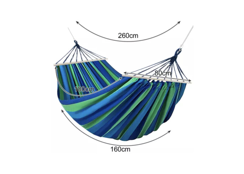 Двухместный гамак 200x160 см, сине-зелёный