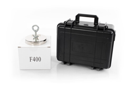 Black Magnet F400 Fishing Magnet 400 kg with case BOX600