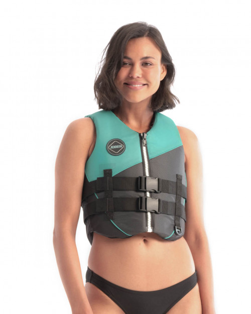 Ūdenssporta veste-peldveste sievietēm Jobe Nylon Life, zilganzaļa