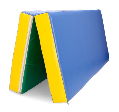 Folding sports mat 100x100 cm, blue-green