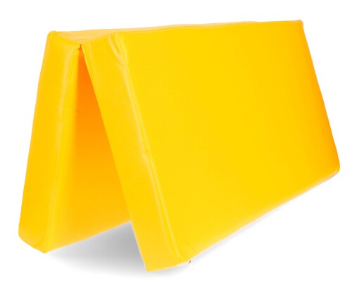 Folding sports mat 100x100 cm, yellow