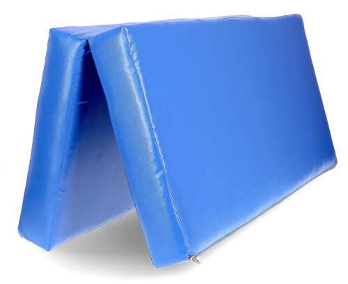 Folding sports mat 100x100 cm, blue