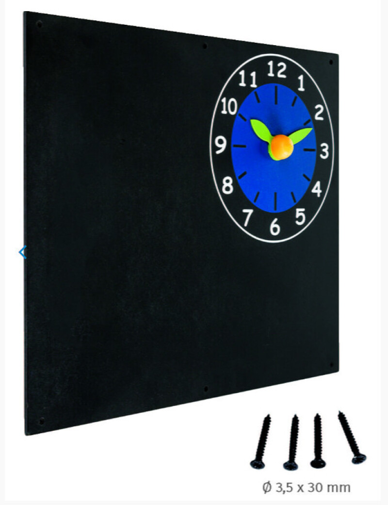 Chalk board with a clock КВТ, 50х60 cm